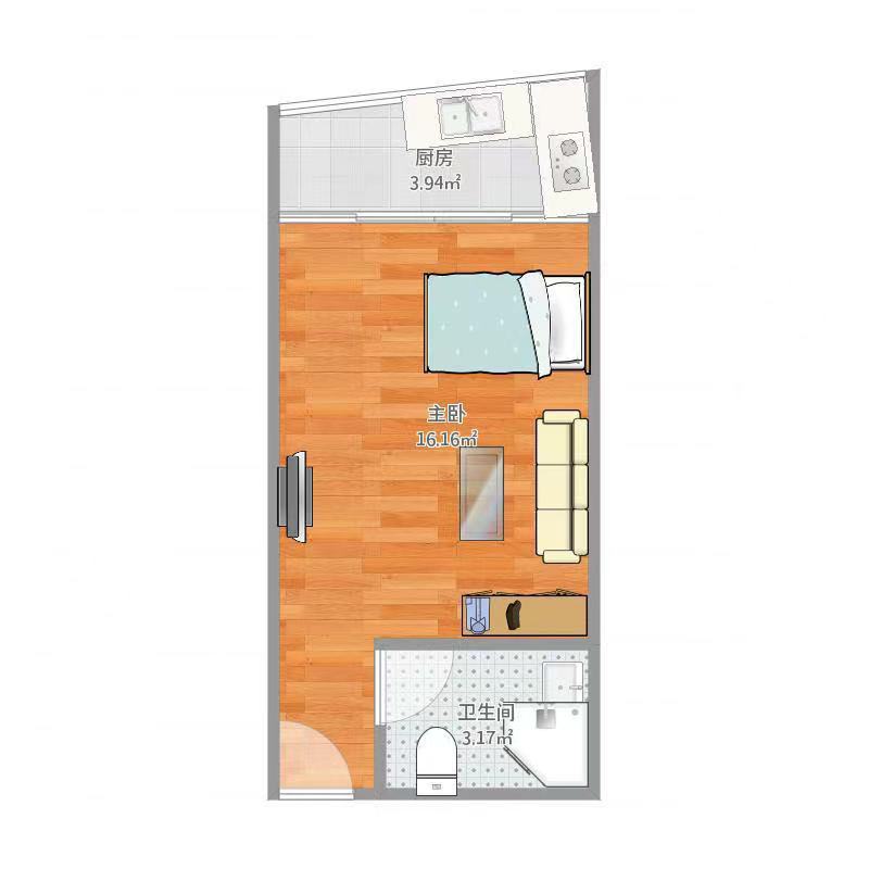 岳塘村 1室1厅1卫 500.0元/月 岳塘村 1室1厅1卫 500.0元/月户型图