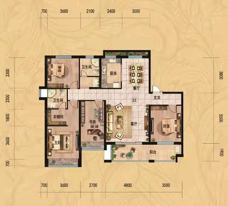 电力小区宿舍  3室2厅1卫   1000.00元/月户型图