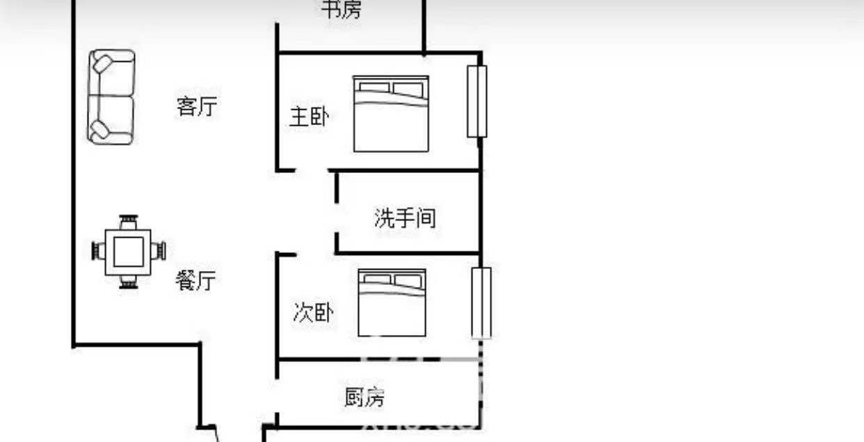 御华府 3室2厅1卫 1500.0元/月 御华府 3室2厅1卫 1500.0元/月户型图