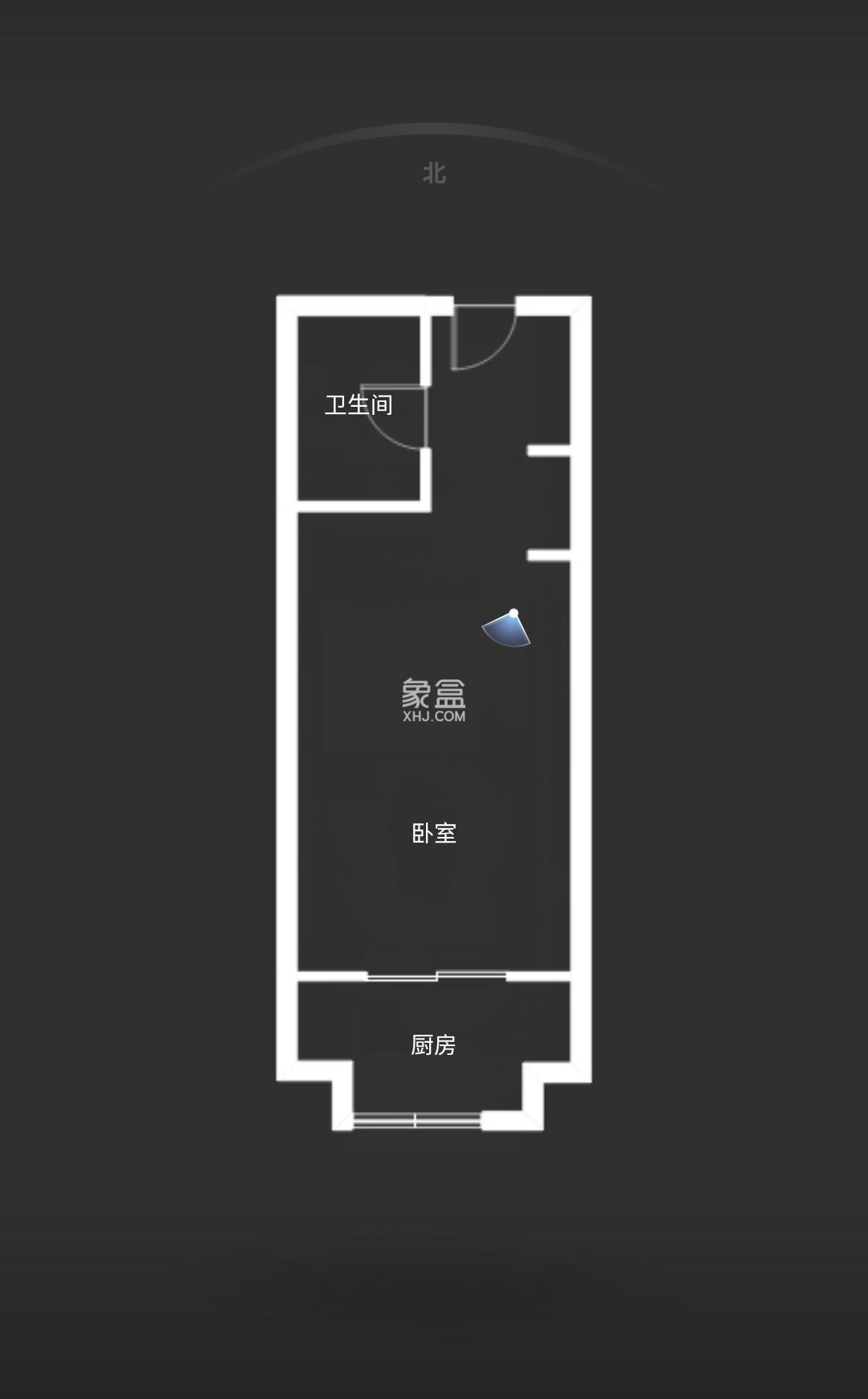 中海紫御华府（中海派）  1室1厅1卫   2400.00元/月户型图
