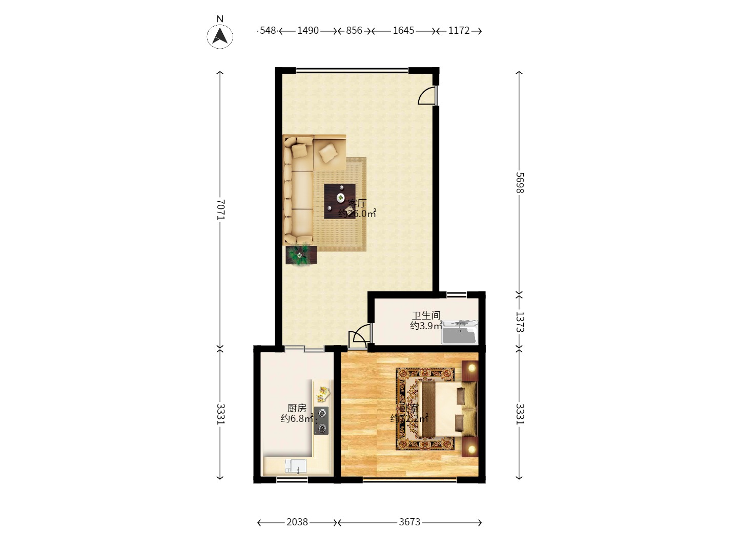 湘银公寓 4室2厅1卫 1400.0元/月 湘银公寓 4室2厅1卫 1400.0元/月户型图