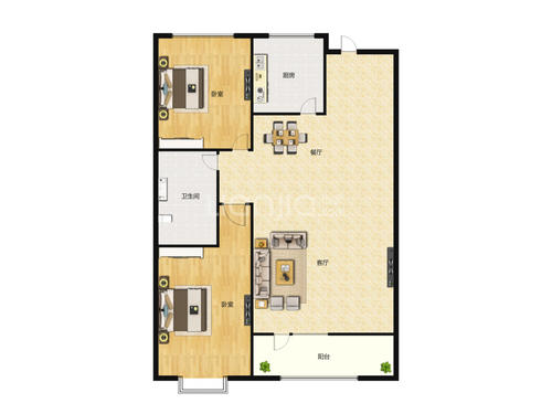 桃花仑工商银行家属区 2室1厅1卫 1200.0元/月 桃花仑工商银行家属区 2室1厅1卫 1200.0元/月户型图