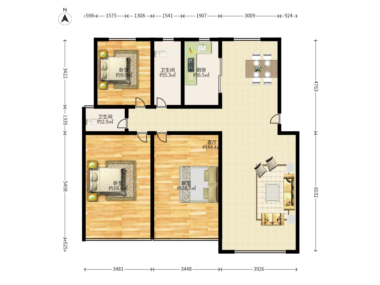 金鹰小区 3室2厅2卫 2700.0元/月 金鹰小区 3室2厅2卫 2700.0元/月户型图