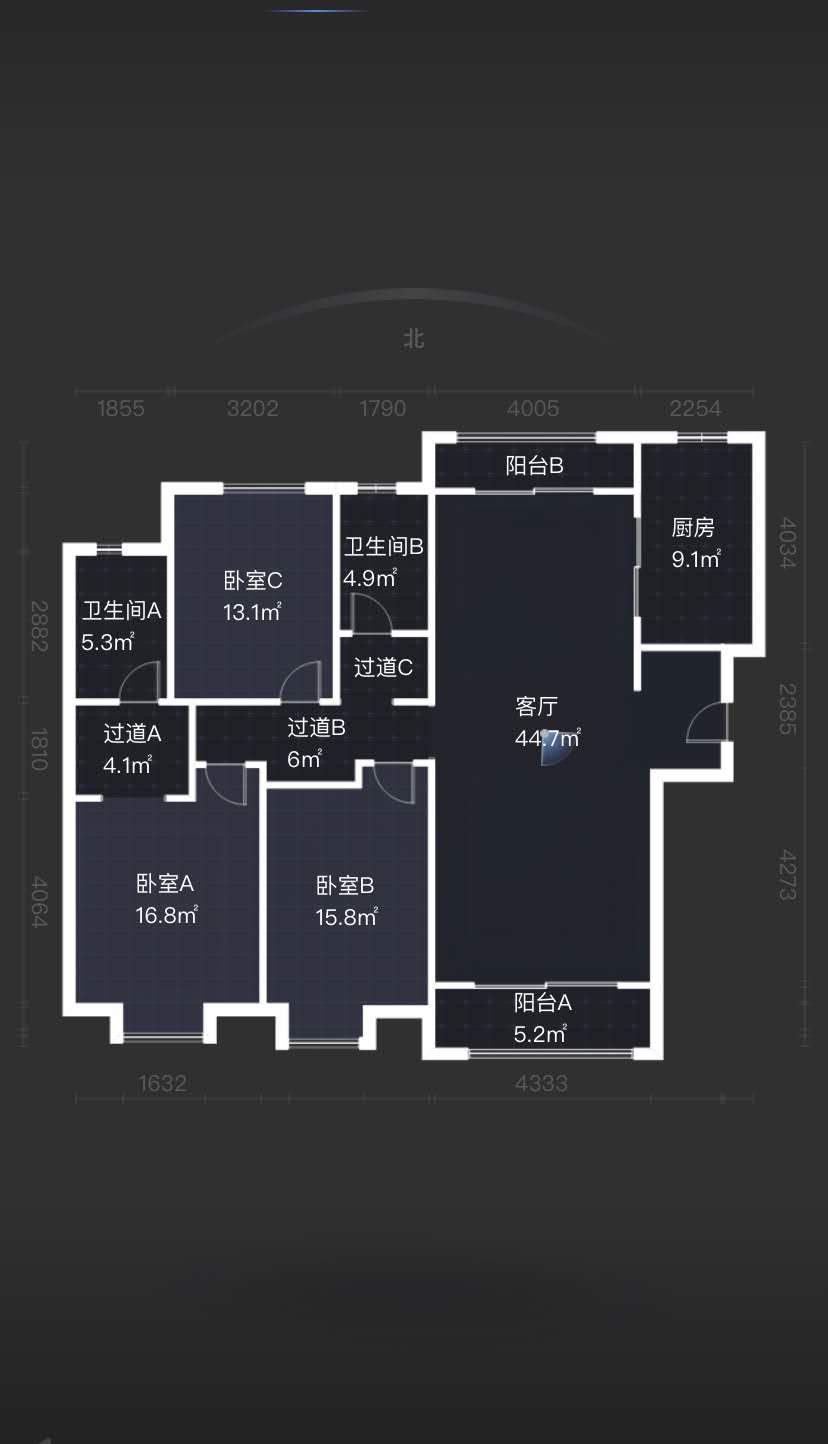 阳光城丽兹公馆  4室2厅2卫   4500.00元/月户型图