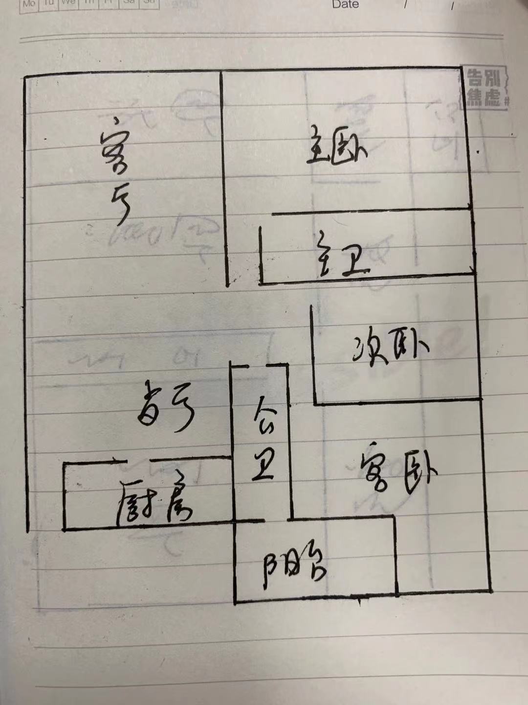 南苑上和二期 3室1厅1卫 120.0万 南苑上和二期 3室1厅1卫 120.0万户型图