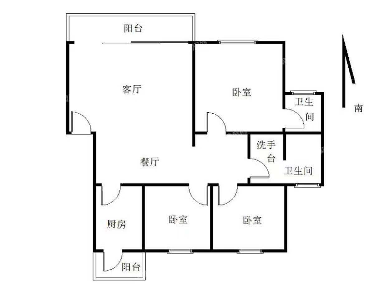 孙河九龙湾  4室2厅2卫    95.8万 孙河九龙湾  4室2厅2卫    95.8万户型图