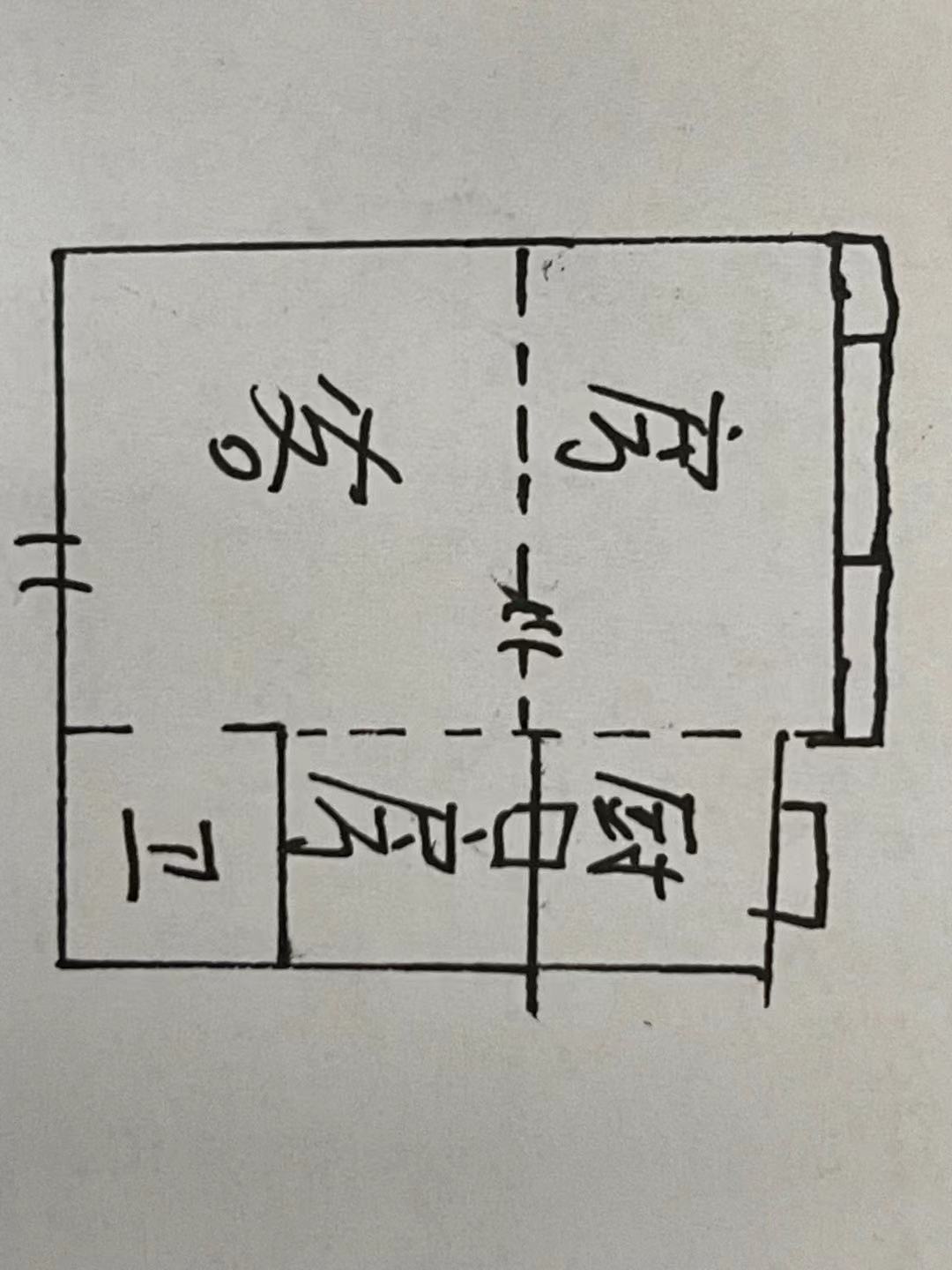 百弘学府城  2室1厅1卫   1000.00元/月户型图