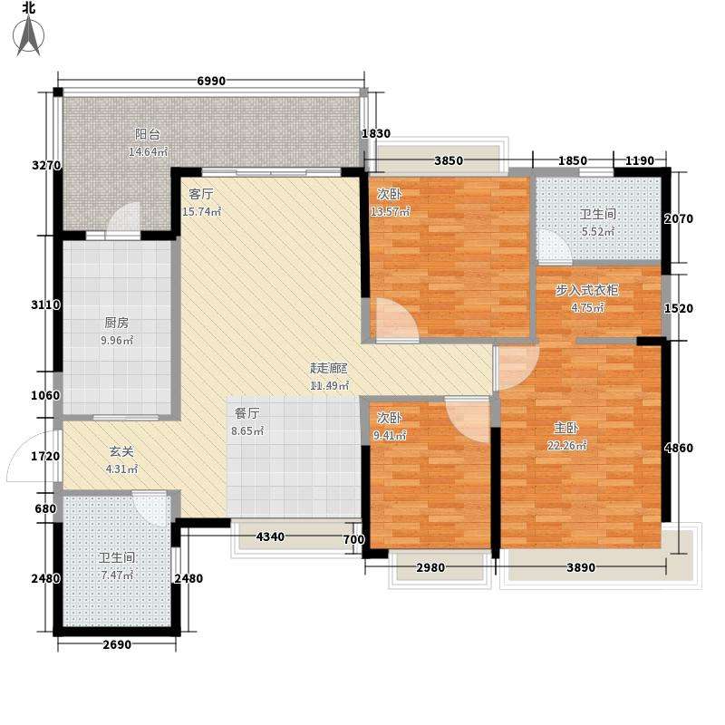 香格里拉  2室2厅1卫   2200.00元/月户型图