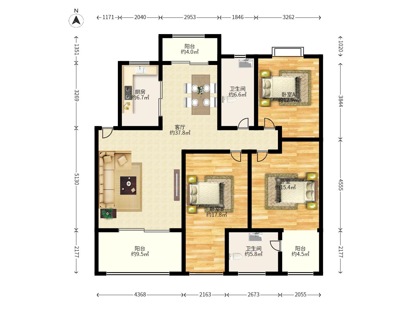 四季星城  3室2厅2卫    1650.0元/月 四季星城  3室2厅2卫    1650.0元/月户型图
