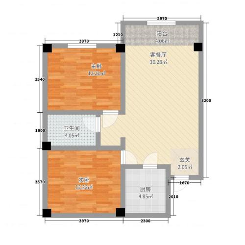 南坪安置小区南区  2室2厅1卫   1600.00元/月户型图