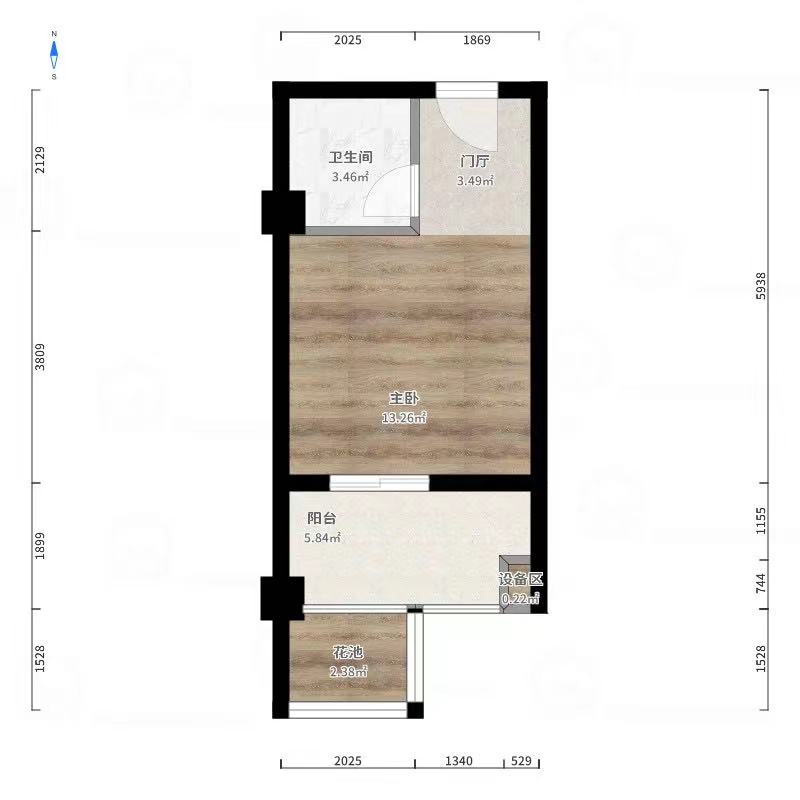 兆丰商厦(通程电器)  1室1厅1卫    1600.0元/月 兆丰商厦(通程电器)  1室1厅1卫    1600.0元/月户型图
