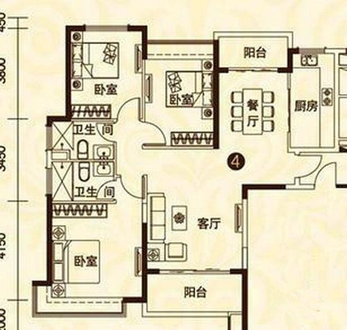 东方豪苑  3室2厅2卫    1800.0元/月 东方豪苑  3室2厅2卫    1800.0元/月户型图