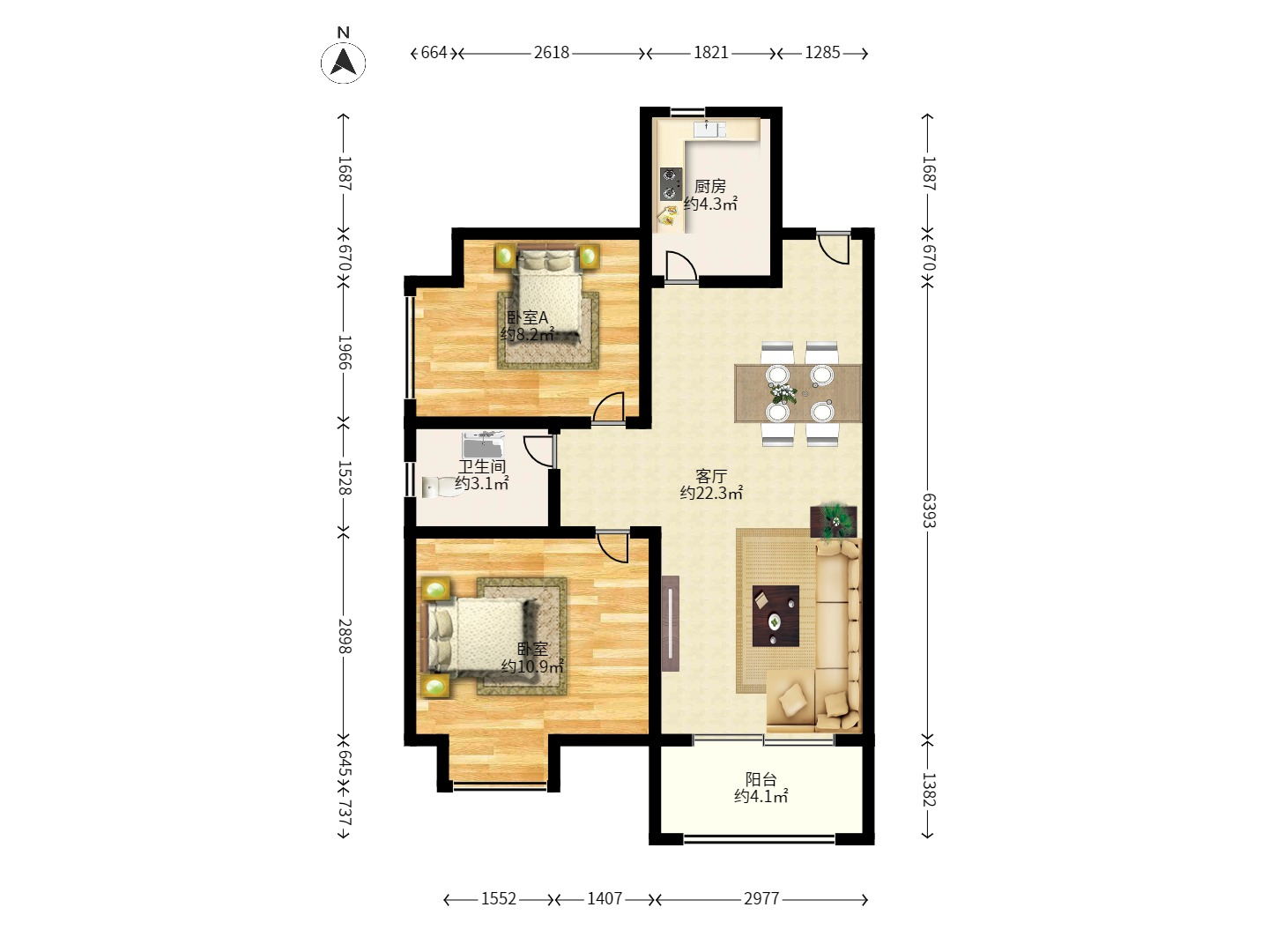 凯通国际城(凯通朝庭) 1室0厅0卫 1800.0元/月 凯通国际城(凯通朝庭) 1室0厅0卫 1800.0元/月户型图