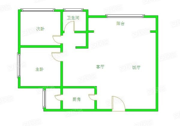 中海锦江城云熙一期  3室1厅2卫   2800.00元/月户型图
