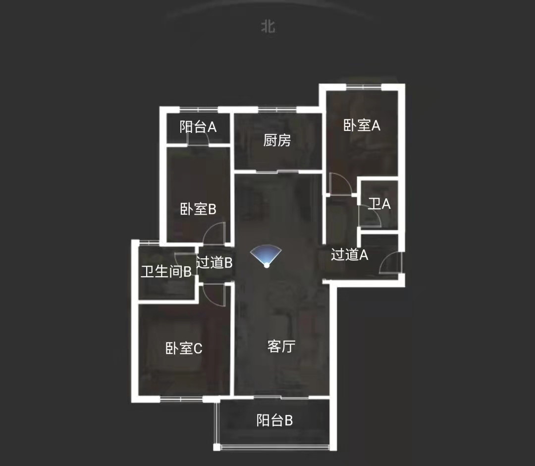 曲江澜山  3室2厅1卫   2600.00元/月户型图