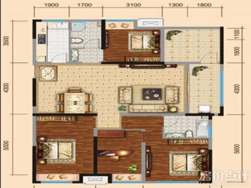远大生态一期  2室1厅1卫   2500.00元/月户型图