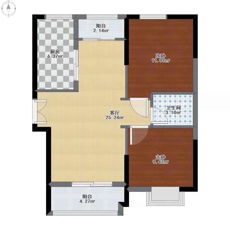 桃源县建筑公司宿舍 3室2厅2卫 1125.0元/月 桃源县建筑公司宿舍 3室2厅2卫 1125.0元/月户型图