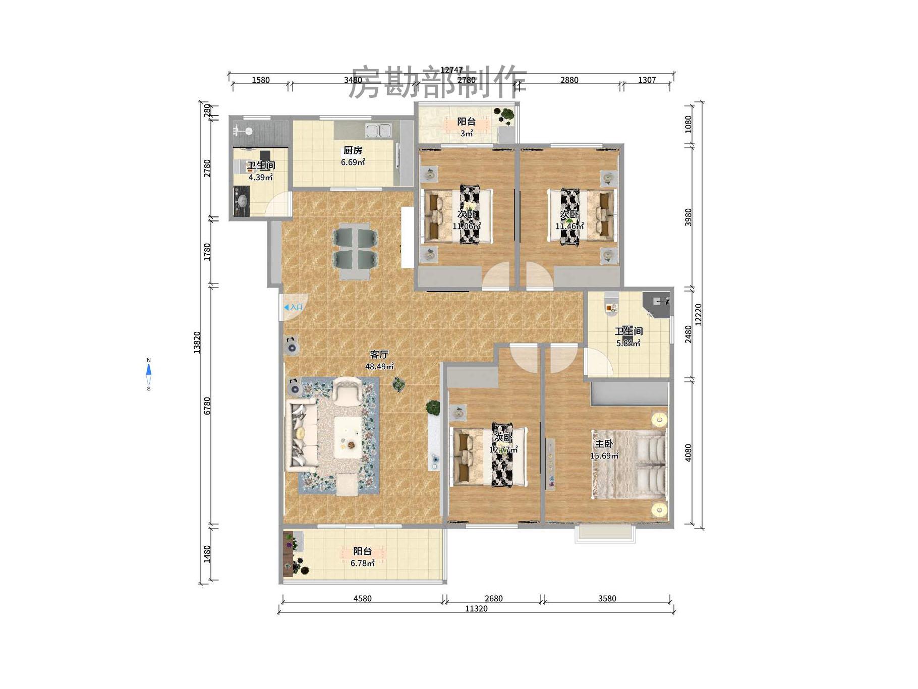 银港水晶城 4室2厅2卫 3600.00元/月 银港水晶城 4室2厅2卫 3600.00元/月户型图