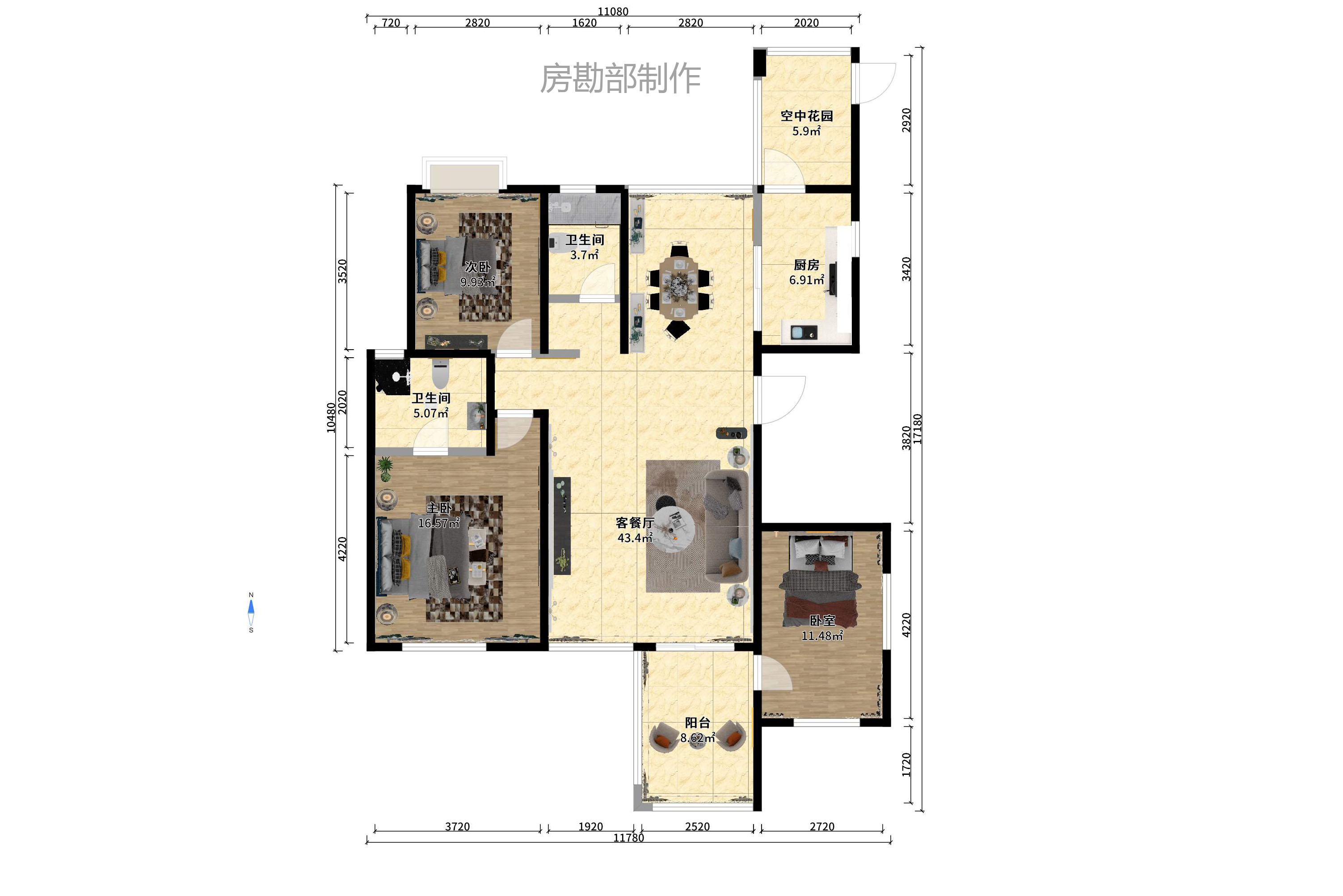 德庆水韵山城 1室2厅2卫 2600.0元/月 德庆水韵山城 1室2厅2卫 2600.0元/月户型图