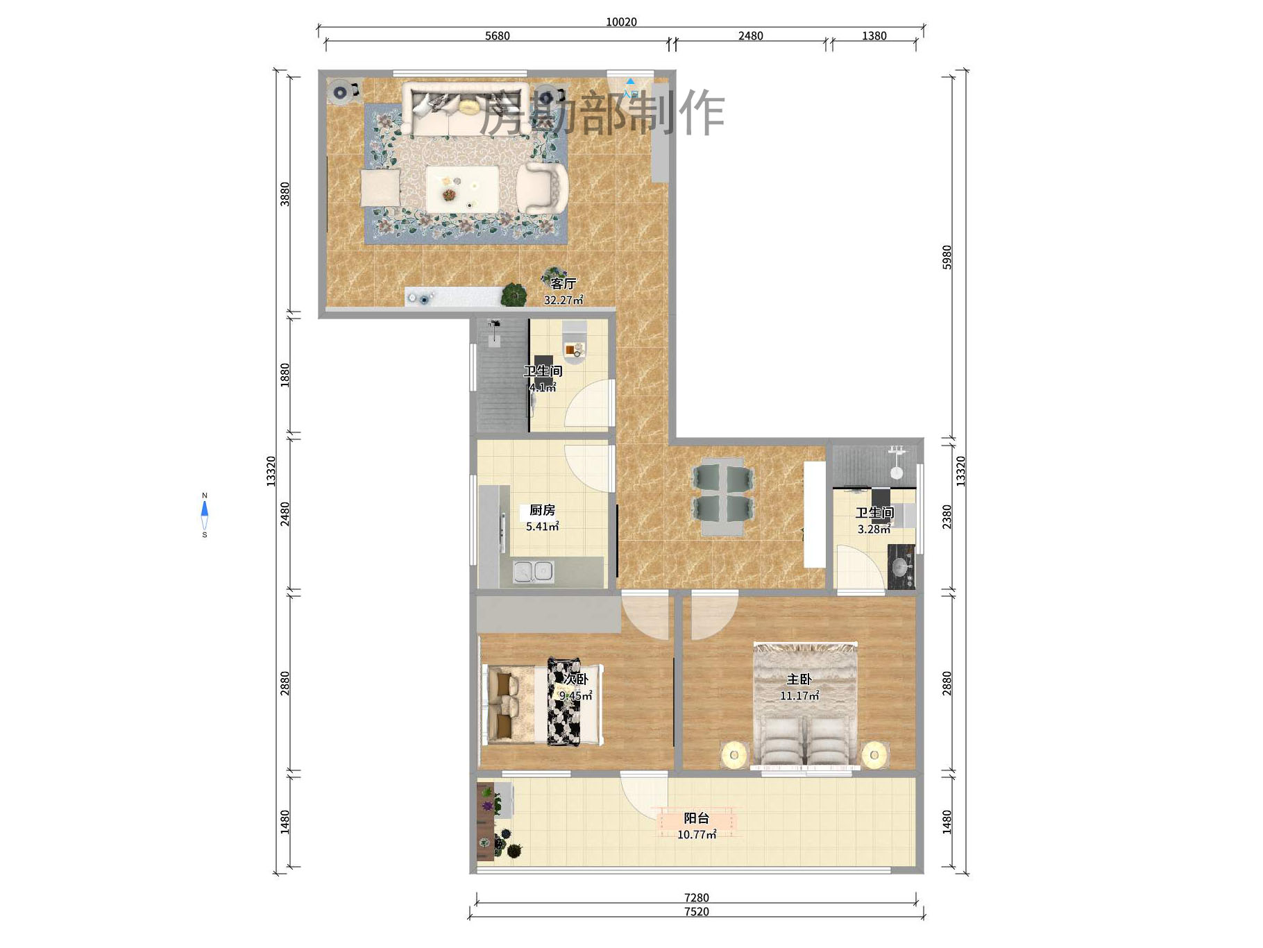 市一医院宿舍 2室2厅2卫 2500.0元/月 市一医院宿舍 2室2厅2卫 2500.0元/月户型图