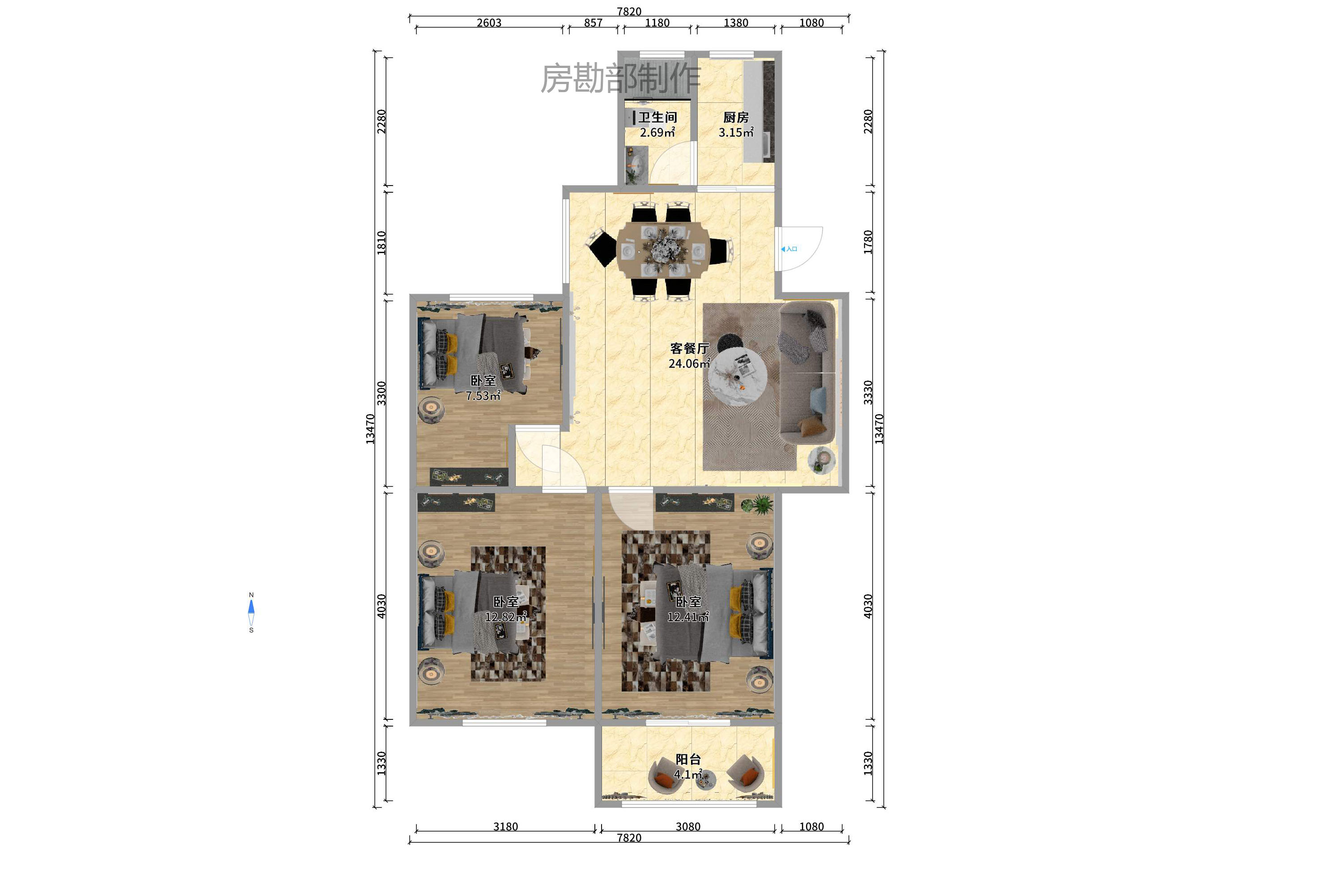 红旗区一片 3室1厅1卫 2000.0元/月 红旗区一片 3室1厅1卫 2000.0元/月户型图