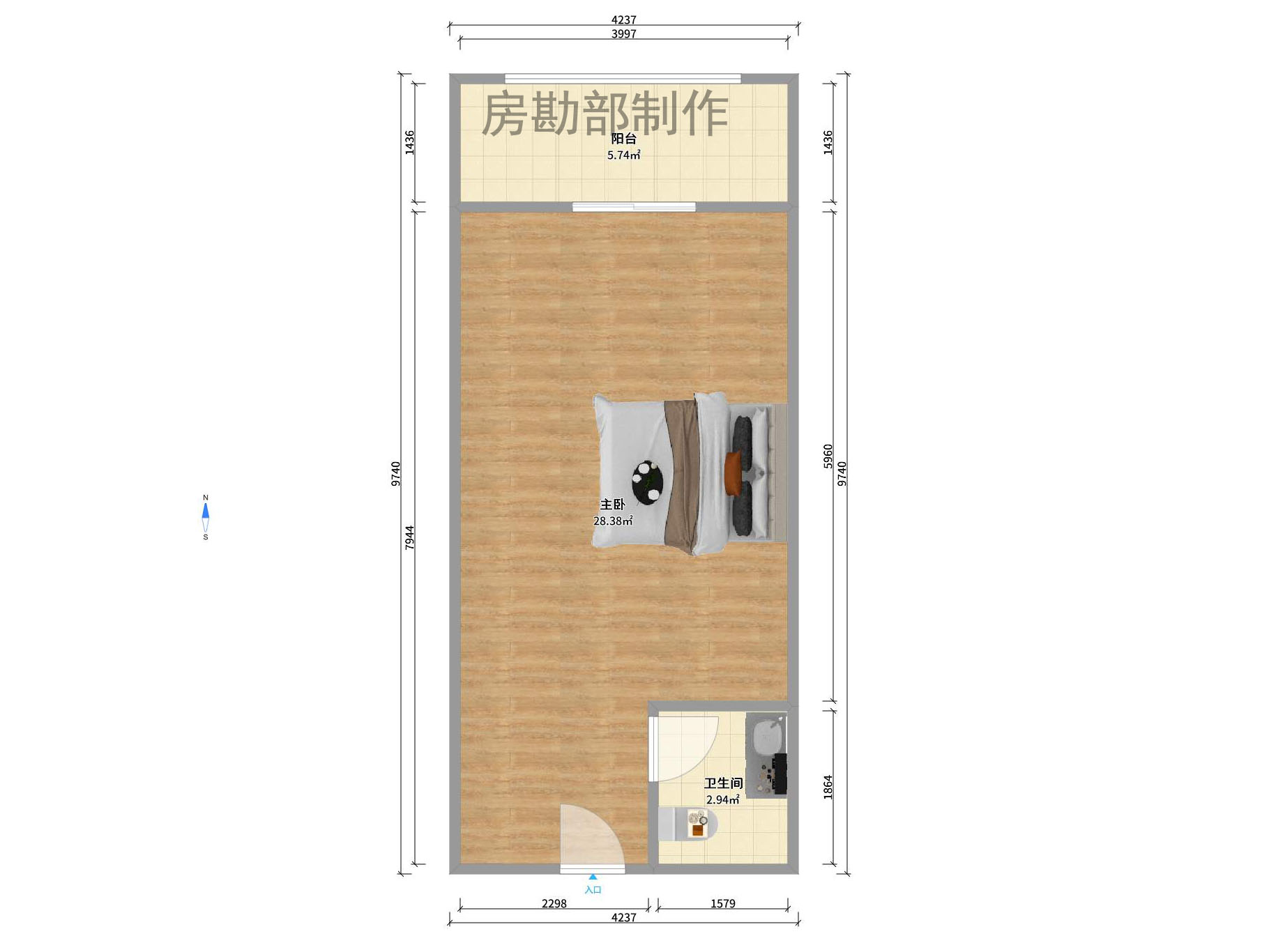 明发国际城 1室1厅1卫 1500.0元/月 明发国际城 1室1厅1卫 1500.0元/月户型图