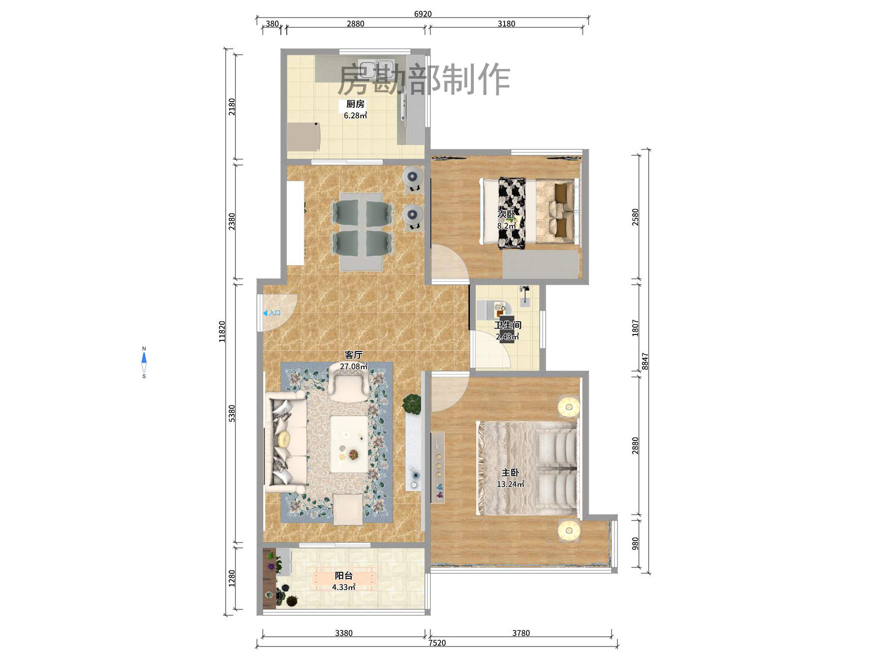 方略潇邦  2室2厅1卫    1300.0元/月 方略潇邦  2室2厅1卫    1300.0元/月户型图