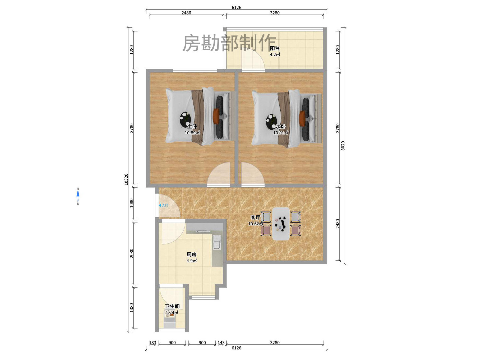 马王堆疗养院单位房 2室2厅1卫 1600.0元/月 马王堆疗养院单位房 2室2厅1卫 1600.0元/月户型图