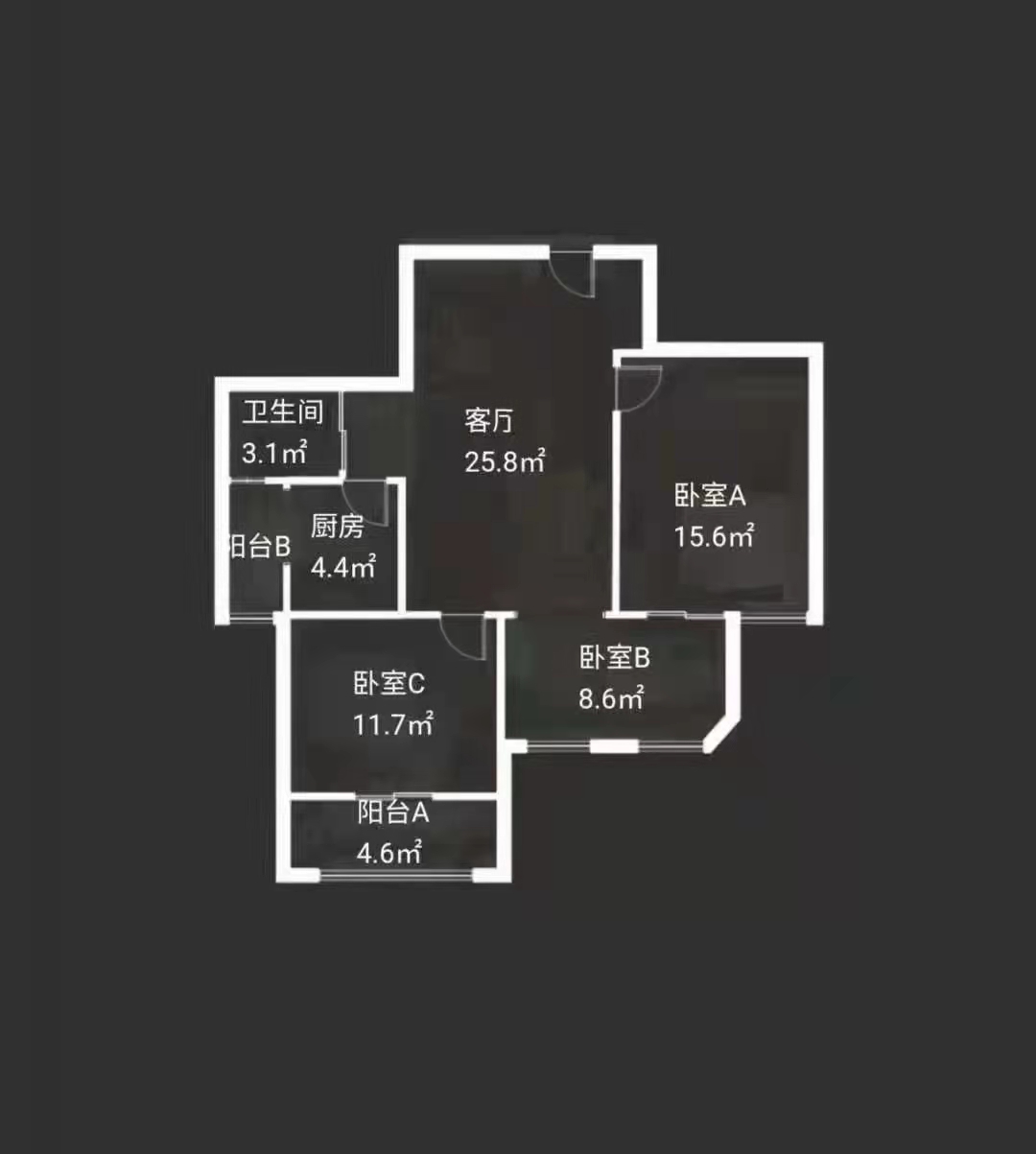 长丰园小区（一二三期）  3室2厅1卫   93.00万户型图