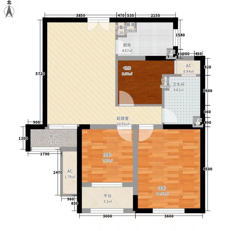 旺佳华府  3室2厅2卫   110.00万户型图