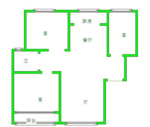 东湖和缘  3室2厅2卫   58.00万户型图