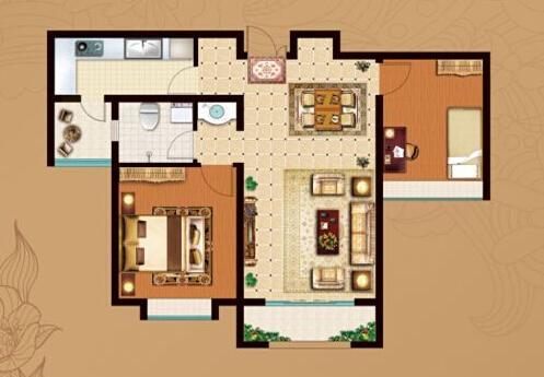 梓怡华府  2室2厅1卫    2000.0元/月 梓怡华府  2室2厅1卫    2000.0元/月户型图