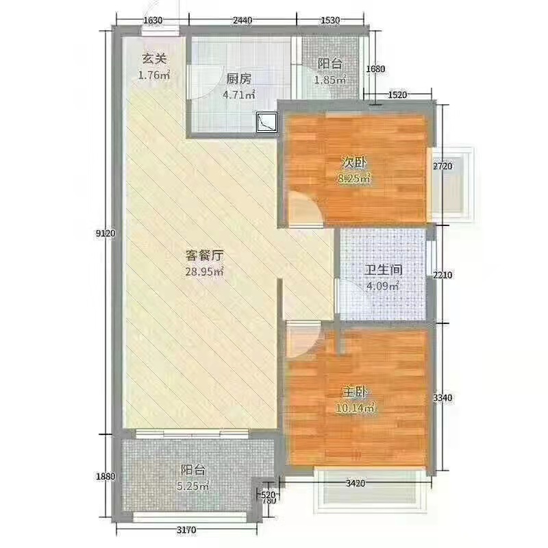 柴油机厂建设北路19号  2室1厅1卫   900.00元/月户型图