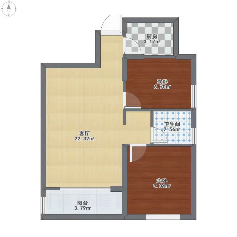 百弘学府城 2室1厅1卫 1600.0元/月 百弘学府城 2室1厅1卫 1600.0元/月户型图