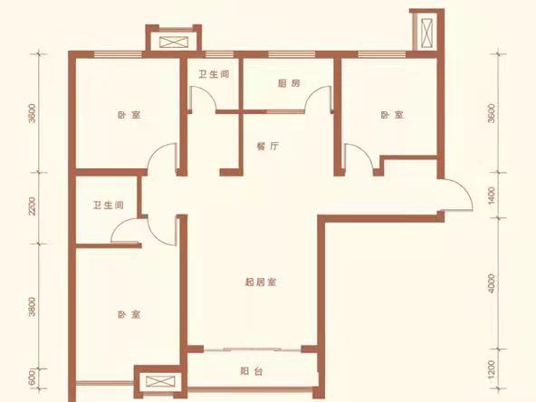 格林花园  4室2厅2卫   60.00万户型图