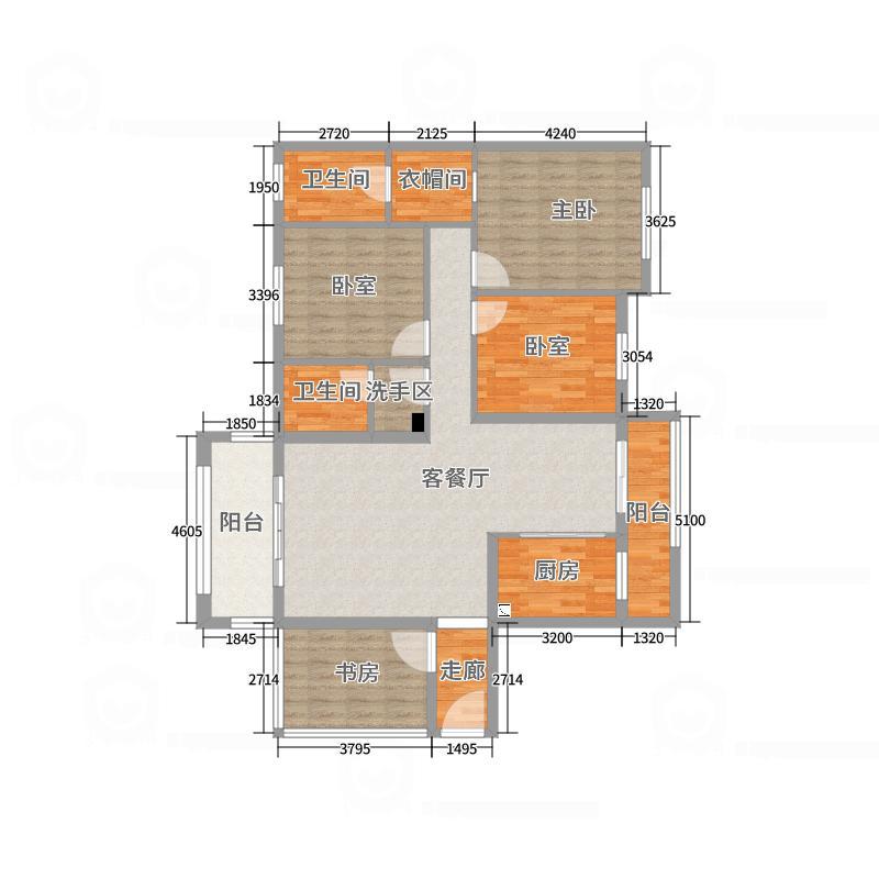 东城首座  3室2厅2卫    81.0万户型图