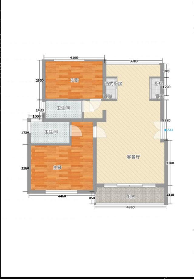 梓山湖公馆  1室1厅1卫   1300.00元/月户型图