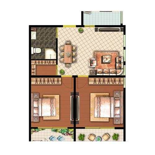 阳光小区  2室1厅1卫   24.80万户型图