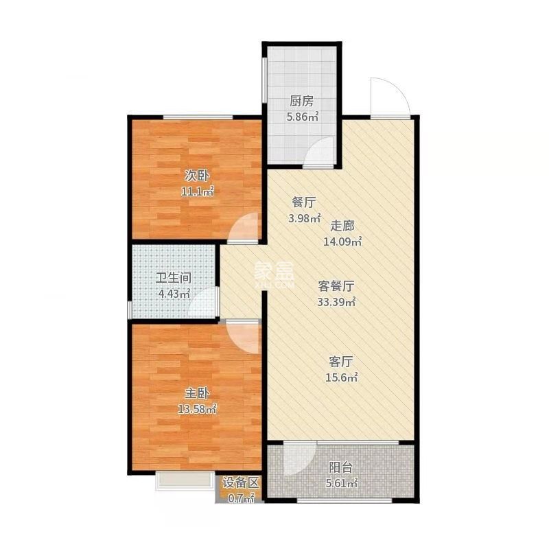 碧桂园梓山府  4室2厅2卫   2700.00元/月户型图