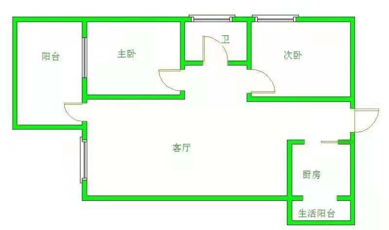 中海锦江城云熙二期  3室2厅2卫   2400.00元/月户型图