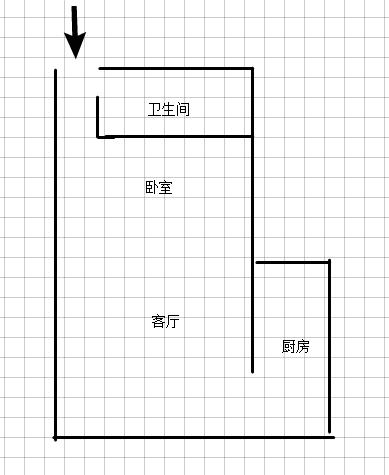 九圆大厦  1室1厅1卫   1200.00元/月户型图