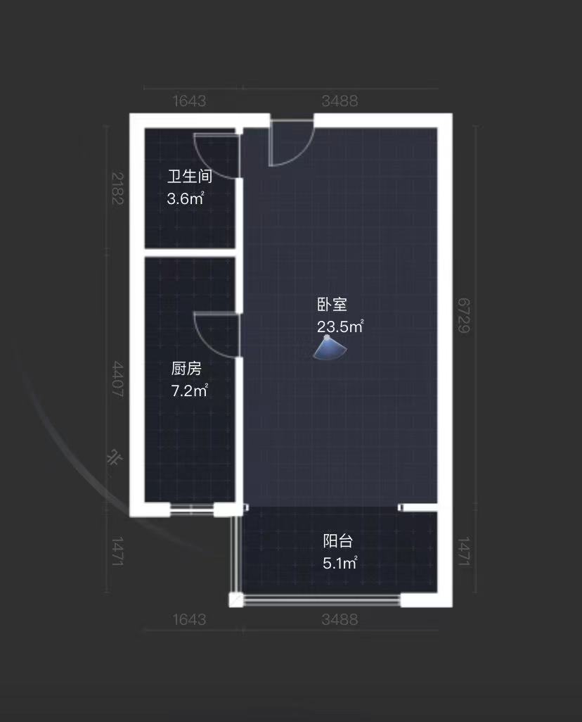 紫薇曲江意境  1室0厅1卫   135.00万户型图
