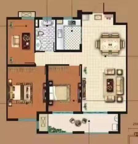 碧桂园  3室2厅2卫   88.80万户型图