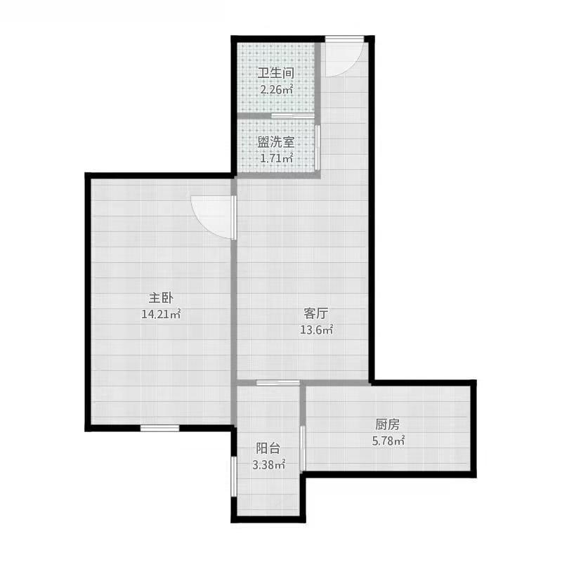 双银大厦  1室1厅1卫   1750.00元/月户型图
