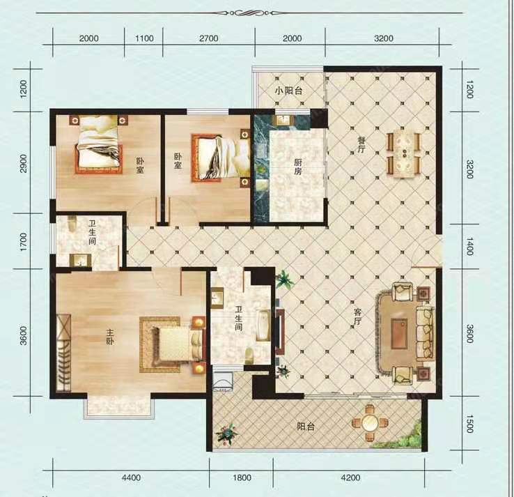 印刷厂(武装部) 3室2厅1卫 65.0万 印刷厂(武装部) 3室2厅1卫 65.0万户型图