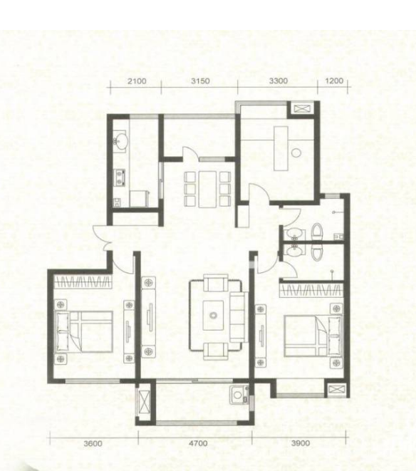 逸臣广场  3室2厅2卫    96.8万户型图