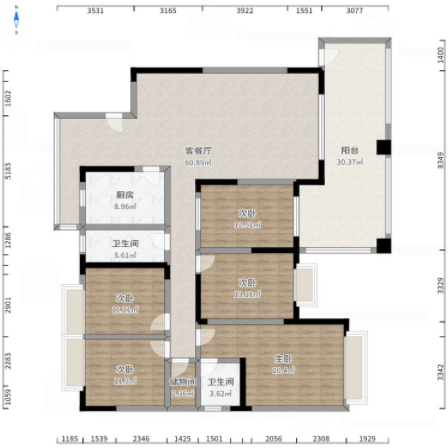 金益紫檀 4室2厅2卫 120.0万 金益紫檀 4室2厅2卫 120.0万户型图