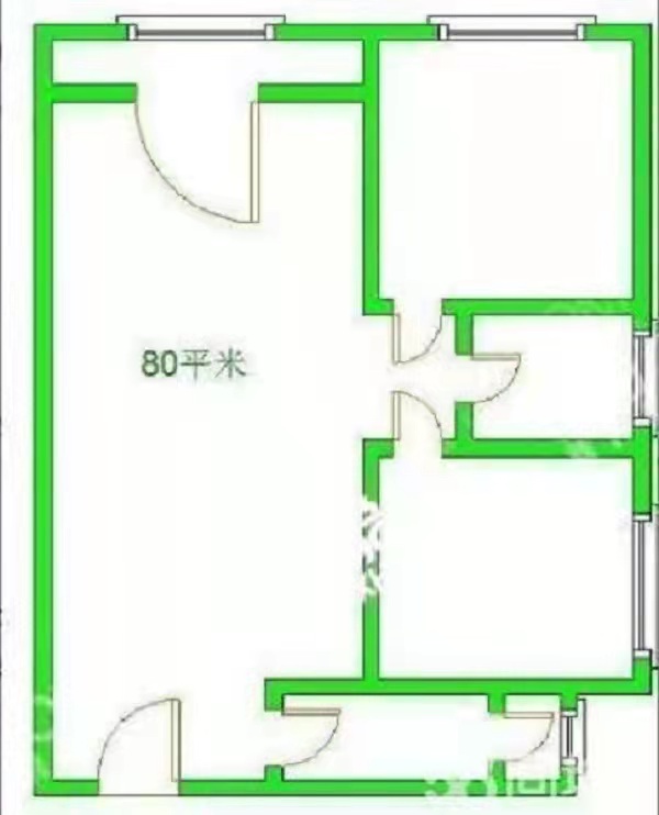 长顺家园  2室1厅1卫   2400.00元/月户型图