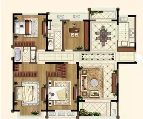 康泰花园  4室2厅2卫   72.80万户型图