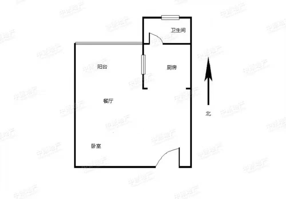 文化路散盘  1室1厅1卫   700.00元/月户型图